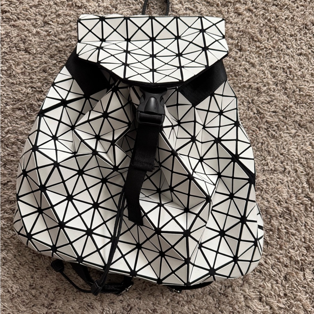 Geometric Black and White Backpack